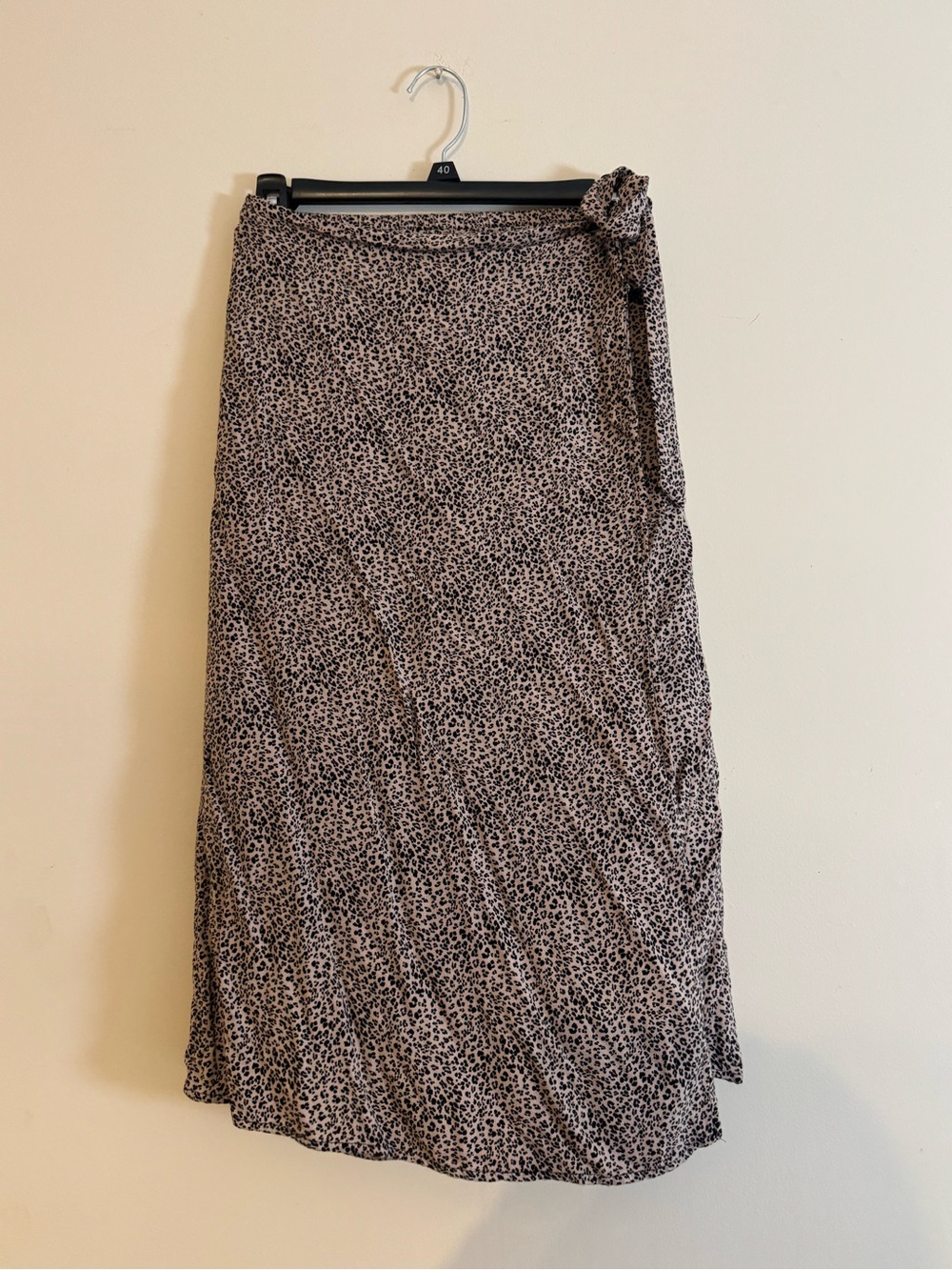 URBAN Romantics Black & Cream Leopard Midi Wrap Skirt